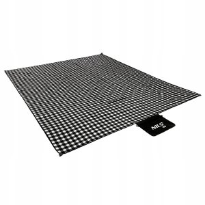 NC2311 KOC PIKNIKOWY BIAŁO-CZARNY 200x200 CM PE + ALU NILS CAMP 2