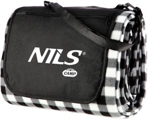 NC2311 KOC PIKNIKOWY BIAŁO-CZARNY 200x200 CM PE + ALU NILS CAMP 5