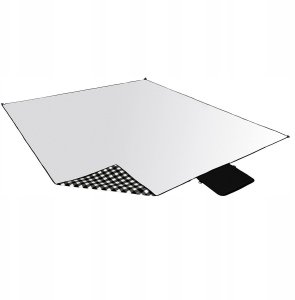 NC2311 KOC PIKNIKOWY BIAŁO-CZARNY 200x200 CM PE + ALU NILS CAMP 8