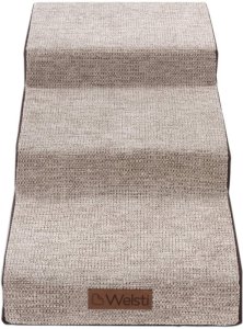 Schody dla psa Welsti 40cm 3 pochylne stopnie beżowo-brązowe 4