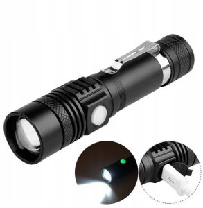 ALUMINIOWA LATARKA TAKTYCZNA LED 2000LM CRE518 USB AKUMULATOR ZOOM WOJSKOWA 3