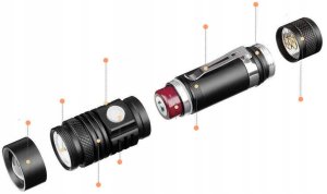 ALUMINIOWA LATARKA TAKTYCZNA LED 2000LM CRE518 USB AKUMULATOR ZOOM WOJSKOWA 4