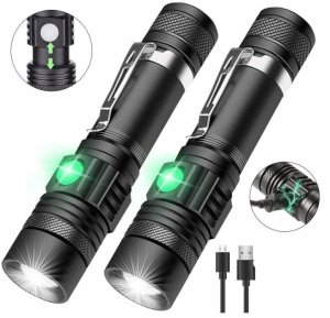 ALUMINIOWA LATARKA TAKTYCZNA LED 2000LM CRE518 USB AKUMULATOR ZOOM WOJSKOWA 9