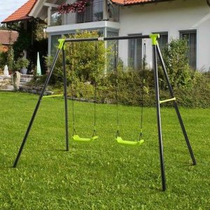 Małpiszon Huśtawka ogrodowa podwójna Deluxe  metalowy stelaż, 2 siedziska 2