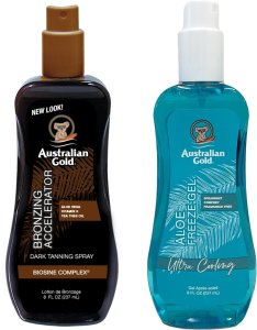 Australian Gold Dark Tanning Accelerator Spray Gel + Aloe Freeze Gel 1