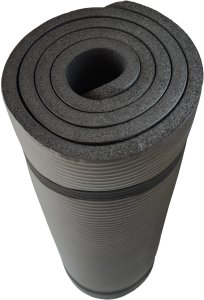 Mata do ćwiczeń jogi gimnastyczna karimata gruba czarna 1,5CM / 15MM NBR 9