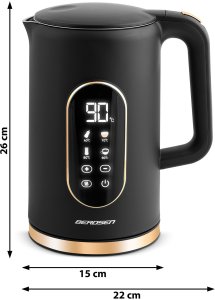 Czajnik Berdsen Czajnik elektryczny 1,7l BD-712 czarno-złoty 3