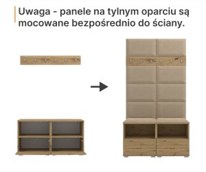 Tapicerowana garderoba Noris IV z lustrem - kolor biały + tkanina Trinity 32 5