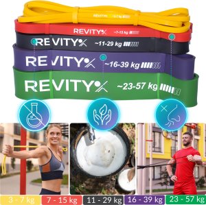 Revity Gumy do ćwiczeń oporowe Power Bands zestaw 5 sztuk 3-57 kg 5