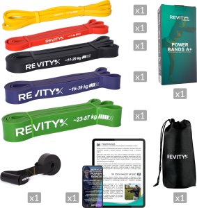 Revity Gumy do ćwiczeń oporowe Power Bands zestaw 5 sztuk 3-57 kg 8