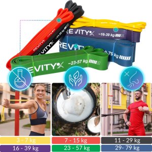 Revity Gumy do ćwiczeń oporowe Power Bands zestaw 6 sztuk 3-79 kg 5