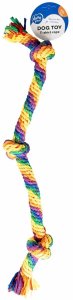 Duvo+ Zabawka dla Psa Sznur Tęczowy 3 Węzły 63cm 2