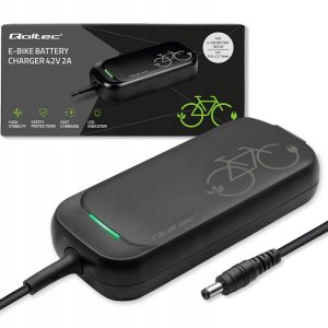Ładowarka Qoltec do roweru skutera elektrycznego 36V | 42V | 2A | 5.5*2.1 | wodoodporna + kabel zasilający 1