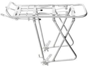 Aluminiowy bagażnik rowerowy regulowany 24"-26"-28" srebrny z blaszką montażową Uniwersalny 2