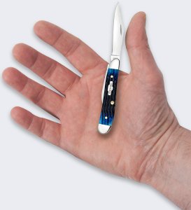 Nóż Składany Rogers Case Peanut SS Blue Bone 2