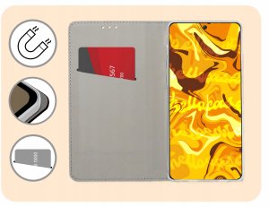 ETUI Z KLAPKĄ DO REALME NOTE 50 / C51 / C53 4G GRANATOWE MAGNETYCZNE KABURA 3