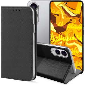 ETUI Z KLAPKĄ DO SAMSUNG GALAXY S25 EDGE CZARNE ZAMYKANE MAGNETYCZNE KABURA 1