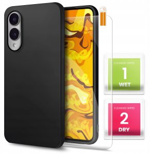 Etui do Samsung Galaxy S25 Edge (Czarne, Matowe, Obudowa, Slim)   SZKŁO 9H 1