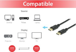 Equip DisplayPort 1.4 St/St10.00m 8K/60Hz kompatybilny HDCP czarny 3