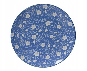 PORCELAIN PLATE O27 WHITE/BLUE FLORAL 1