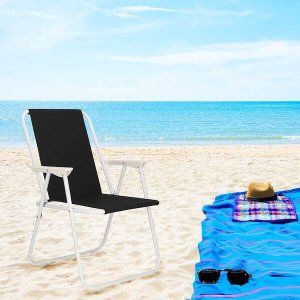 Krzesło turystyczne, wędkarskie składane krzesełko na biwak, plaże czarne UNIWERSALNY 12