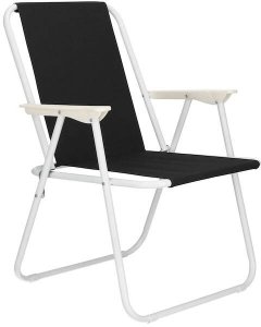 Krzesło turystyczne, wędkarskie składane krzesełko na biwak, plaże czarne UNIWERSALNY 2