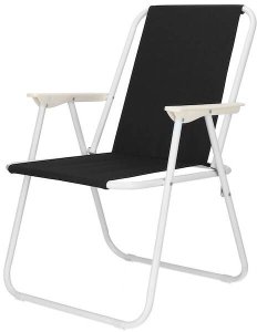Krzesło turystyczne, wędkarskie składane krzesełko na biwak, plaże czarne UNIWERSALNY 7