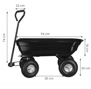 Springos Wózek ogrodowy transportowy metalowy 250kg (czarny Uniwersalny) 2