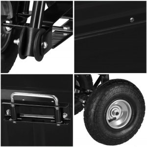 Springos Wózek ogrodowy transportowy metalowy 250kg (czarny Uniwersalny) 5