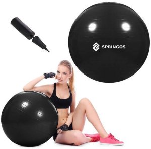 Piłka fitness gimnastyczna do ćwiczeń 85 cm z pompką, czarna UNIWERSALNY 1