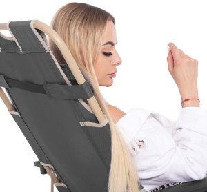 Leżak składany, metalowy zero gravity regulowana, leżanka ogrodowa szara UNIWERSALNY 14