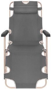 Leżak składany, metalowy zero gravity regulowana, leżanka ogrodowa szara UNIWERSALNY 16