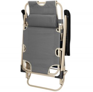Leżak składany, metalowy zero gravity regulowana, leżanka ogrodowa szara UNIWERSALNY 21