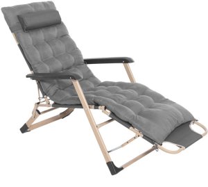 Leżak składany, metalowy zero gravity regulowana, leżanka ogrodowa szara UNIWERSALNY 3