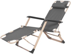 Leżak składany, metalowy zero gravity regulowana, leżanka ogrodowa szara UNIWERSALNY 5