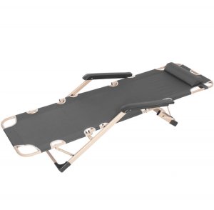 Leżak składany, metalowy zero gravity regulowana, leżanka ogrodowa szara UNIWERSALNY 7