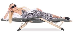 Leżak składany, metalowy zero gravity regulowana, leżanka ogrodowa szara UNIWERSALNY 9