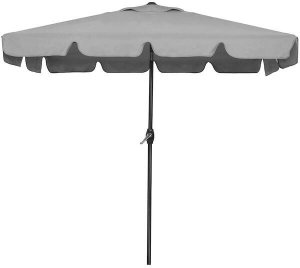 Springos Parasol ogrodowy kwadratowy 240 cm duży składany z korbką na balkon, taras jasnoszary UNIWERSALNY 13