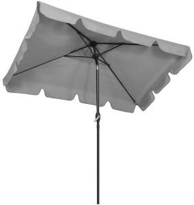 Springos Parasol ogrodowy kwadratowy 240 cm duży składany z korbką na balkon, taras jasnoszary UNIWERSALNY 14