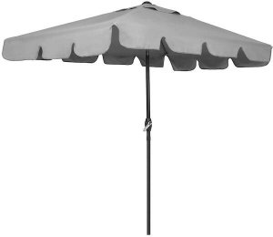 Springos Parasol ogrodowy kwadratowy 240 cm duży składany z korbką na balkon, taras jasnoszary UNIWERSALNY 15