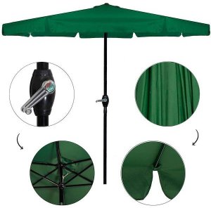 Springos Parasol ogrodowy składany 410 cm duży na balkon zielony UNIWERSALNY 13