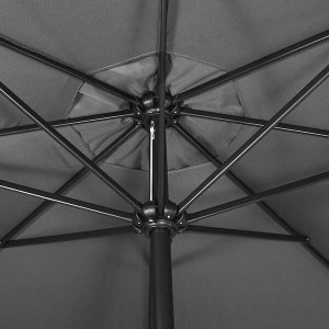 Springos Parasol ogrodowy z korbą 410 cm duży składany na balkon, taras ciemnoszary UNIWERSALNY 7