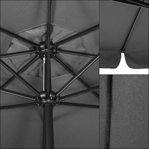 Springos Parasol ogrodowy z korbą 410 cm duży składany na balkon, taras ciemnoszary UNIWERSALNY 9
