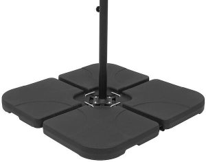 Springos Komplet 4 obciążeń pod parasol ogrodowy, podstawa 60l czarne UNIWERSALNY 2