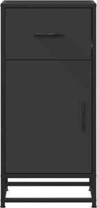 vidaXL Szafka, czarna, 35,5x35x76 cm, materiał drewnopochodny i metal 4