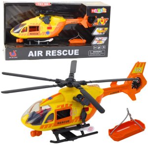 Helikopter Ratunkowy Hak Nosze Światła Dźwięki Pomarańczowy 1:12 LEAN Toys 1