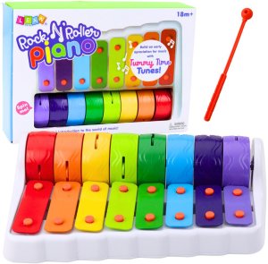Rock N' Roller Piano Instrument Dla Malucha Cymbałki Obrotowe Koła Kolorowe LEAN Toys 1