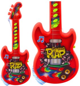 Gitara Elektryczna Dla Dzieci Melodie Gama Solmizacyjna Czerwona LEAN TOYS 1