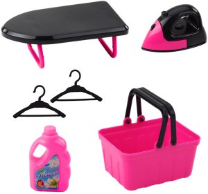 LeanToys Zestaw AGD Pralka Interaktywna Dźwięki Akcesoria Czarno Różowa LEAN Toys 4