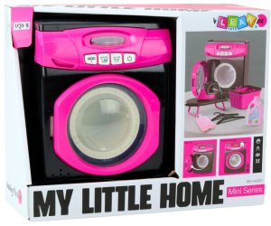 LeanToys Zestaw AGD Pralka Interaktywna Dźwięki Akcesoria Czarno Różowa LEAN Toys 5